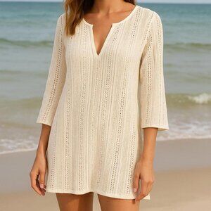 J.Crew Crochet Lace Beach Cover-Up – Ivory – Size Medium (NWT)